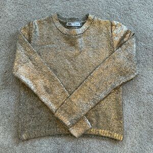 Zara Gold Crew Neck Sweater